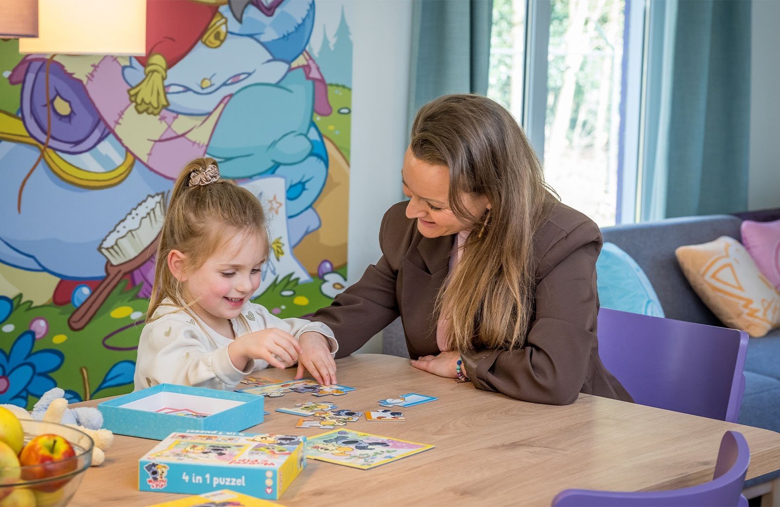 Buurpoes villa woonkamer spelletje